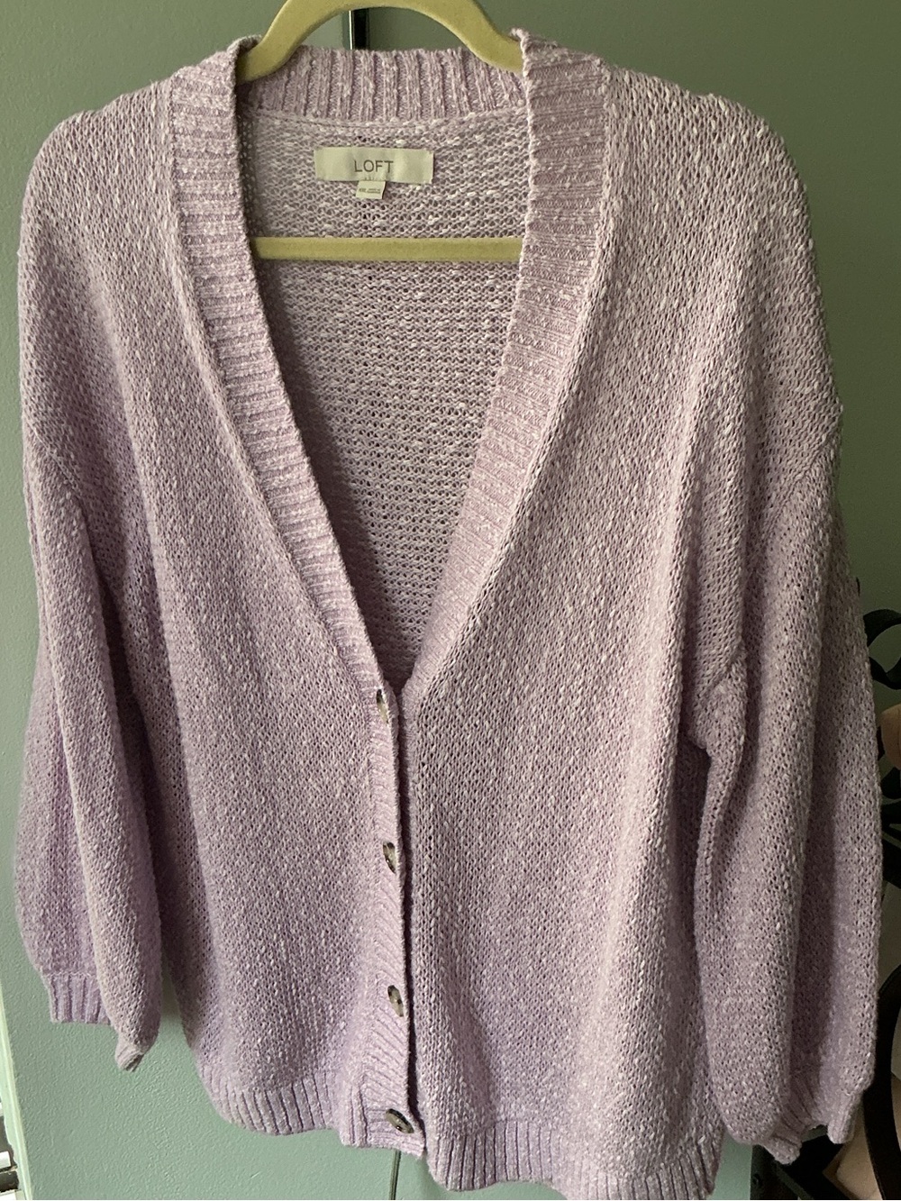 LOFT XXL Light Lavender Button-Front Women's Cardigan